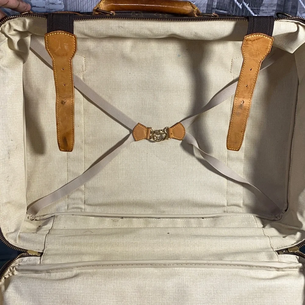 Authentic Louis Vuitton Brown Monogram Canvas Suitcase Travel Bag